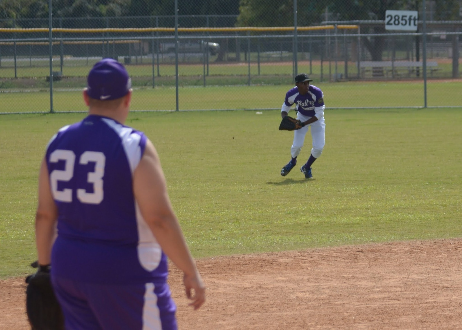 Walter on the softball field, D Team Fall 2016
