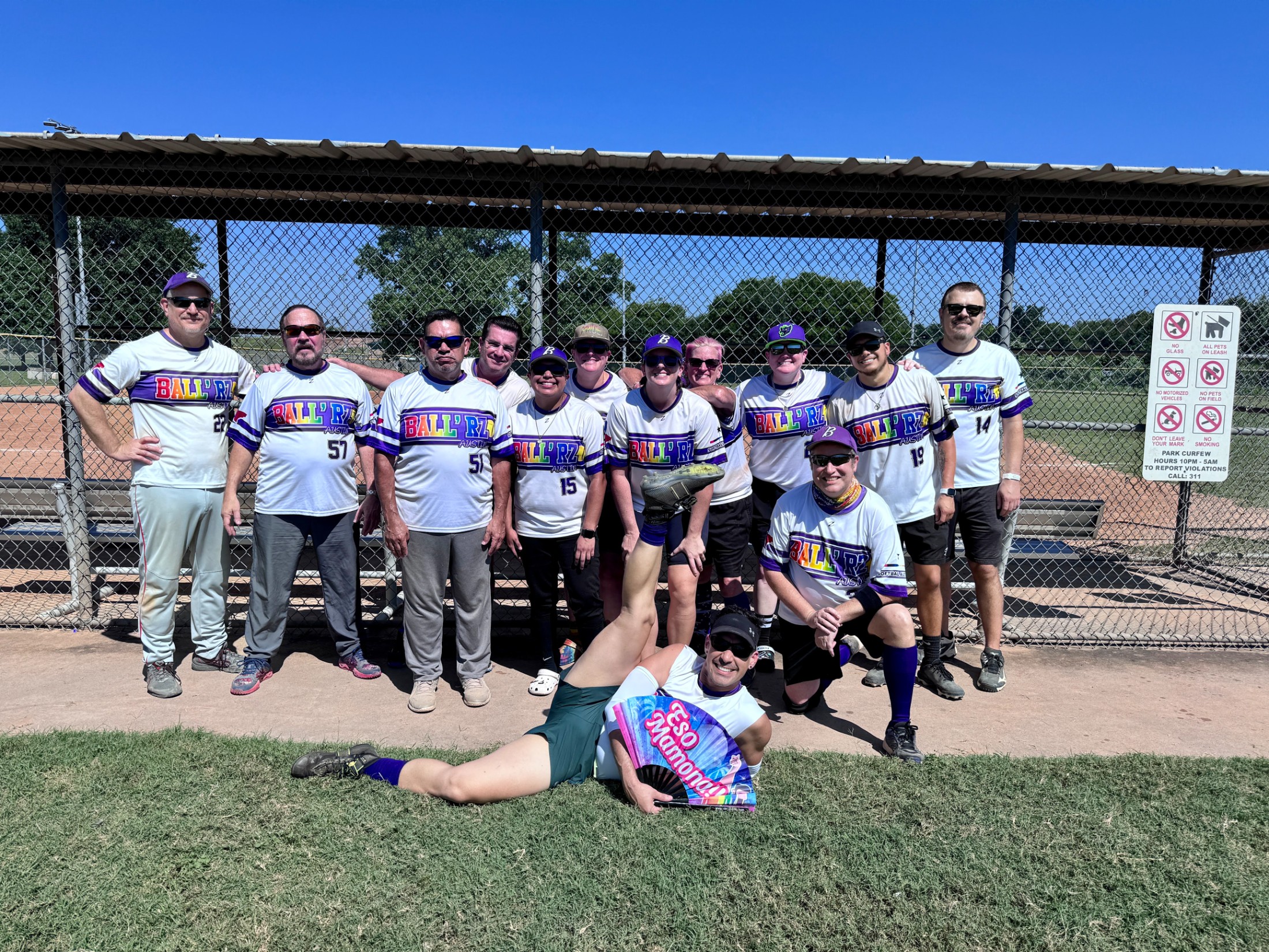 Austin Ball'rz team photo on the field, Spring 2024